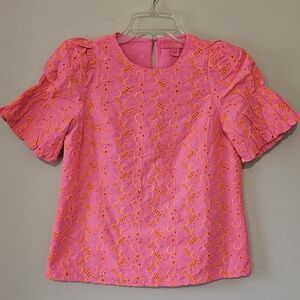 Lilly Pulitzer Lailah Eyelet embroidered top Pink Isle Psychadelic Swirl
